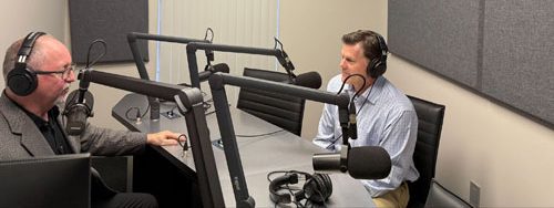 Ryan Elijah in a radio studio during the campaign