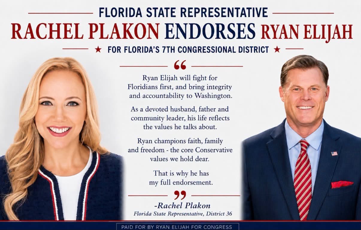 Rachel Plakon endorses Ryan Elijah